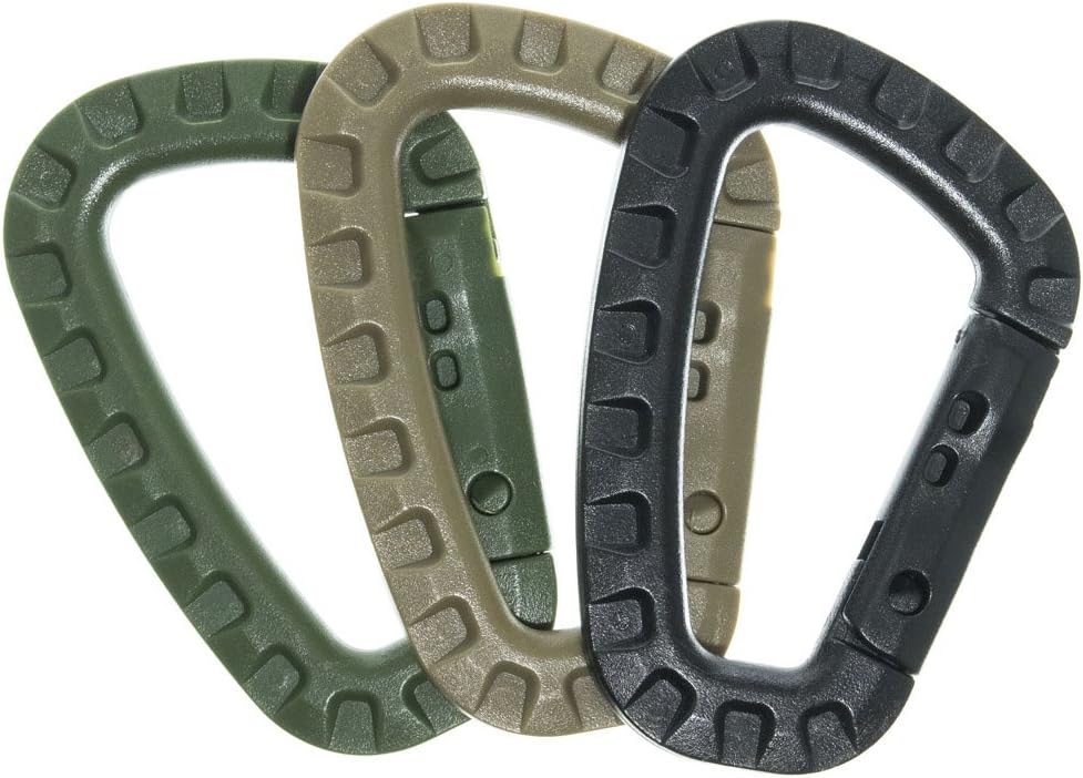 Tactical Carabiner Keychain 6 Pack - Durable Plastic Carabiners - Lightweight Spring Snap Gear - Utility Hooks for Backpacks, Buckles, Hanging Gear, and Outdoor Recreation