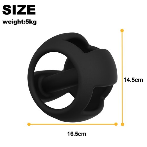 POWER GUIDANCE Spherebell Dumbbells + Kettlebell, Achieve Peak Exercise Performance while Minimizing Stress on Joints (Black-11LB)