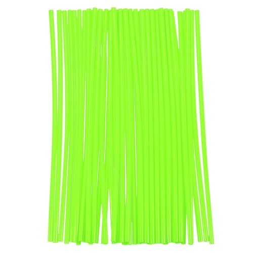 HARFINGTON 72pcs Spoke Skins Covers 0.2" Plastic Universal Dirt Bike Spoke Skin Wraps Bicycle Motorcycle Cycling Wheel Decoration Protector Spokes for 8"-21" Rims, Fluorescent Green