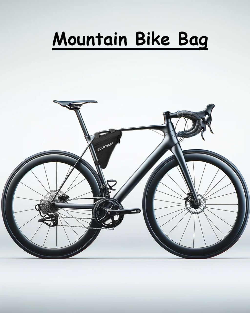 GoldTiger Ultra-Lightweight Triangle Bike Frame Bag，Spacious, Easy-Access Saddle Pouch for Cycling Essentials - Secure & Durable (Triangle Pouch)