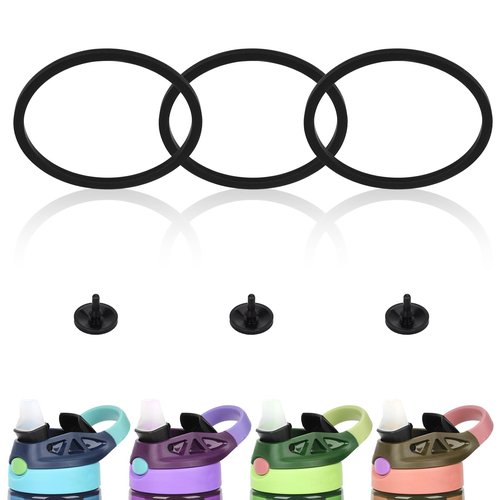 PEUTIER 3pcs Replacement Gaskets for Contigo with 3pcs Silicone Valve, Water Bottle Sealing Ring Snapseal Lid Replacement Water Bottle Accessories for Contigo Aubrey 14oz & 20oz