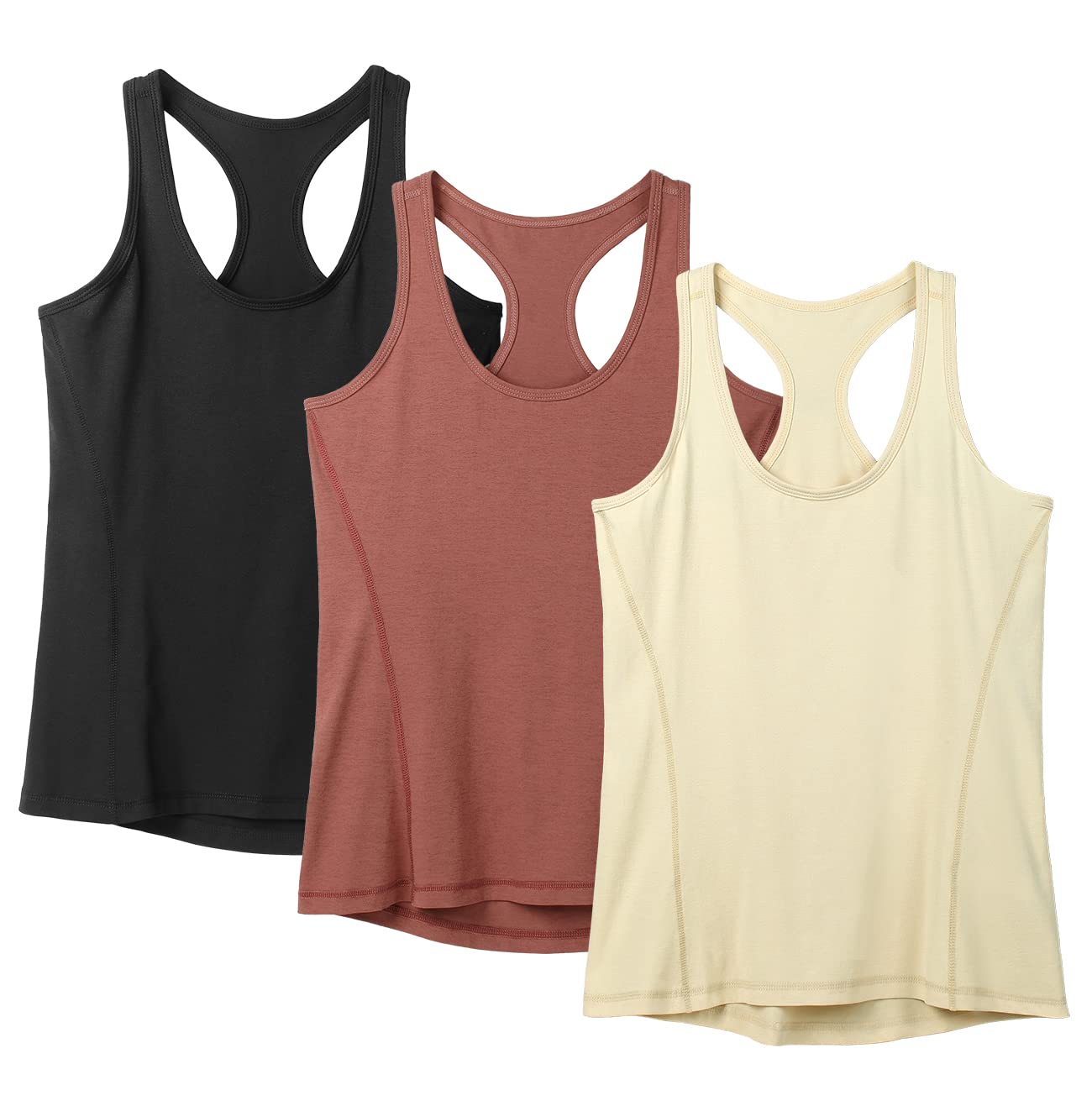 icyzone Women's Racerback Workout Athletic Running Tank Tops (Pack of 3)