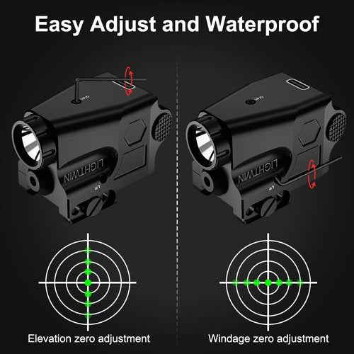 Compact 600 Lumens Green Laser Light Combo for Glock Taurus Walther Springfield S&W, Steady & Strobe Mode for Laser & Light, 3 Holes for Better Mounting - Illuminate Your Path with Precision