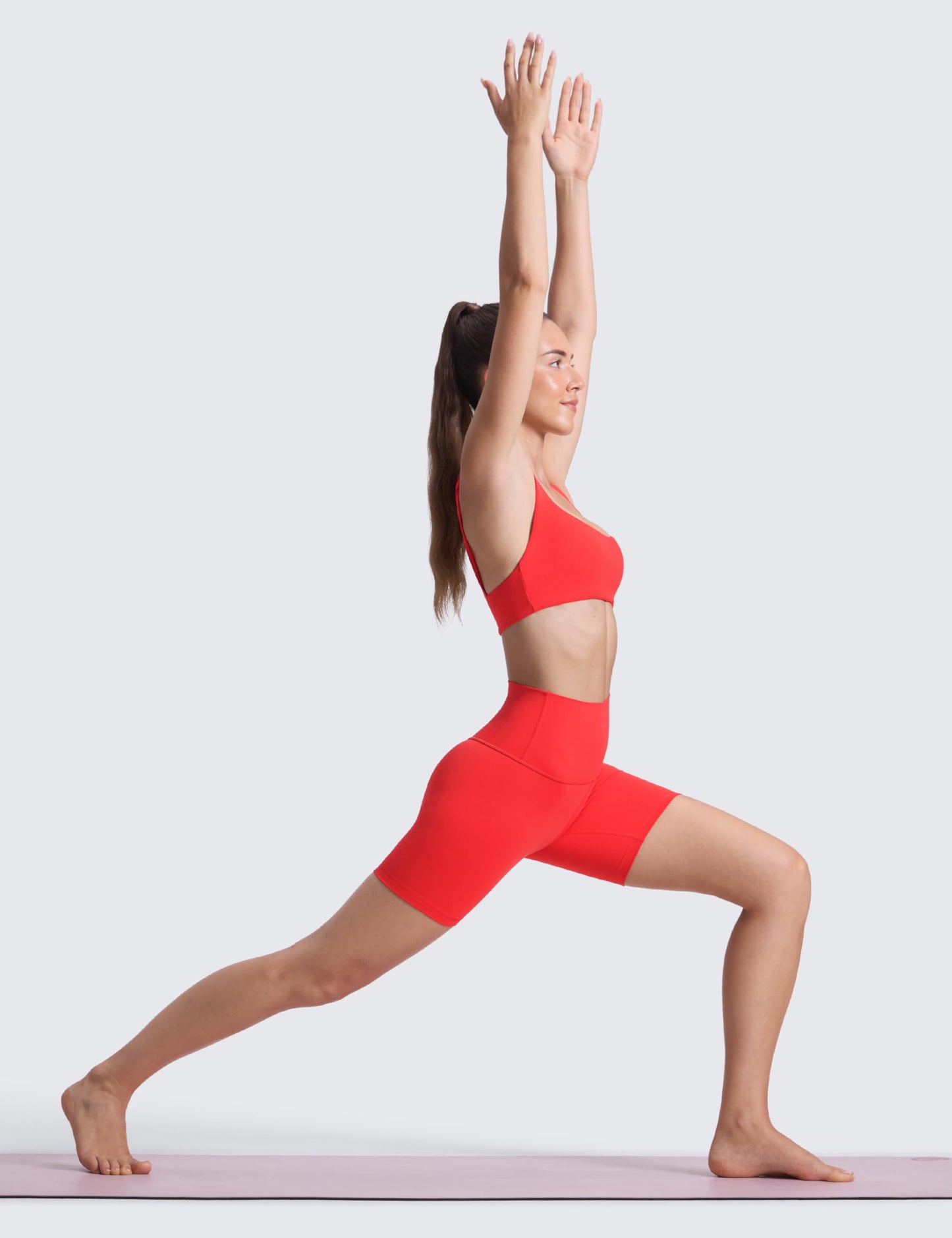CRZ YOGA ButterLuxe Biker Shorts 6" - High Waisted Workout Running Volleyball Spandex Yoga Womens Deep Red X-Large