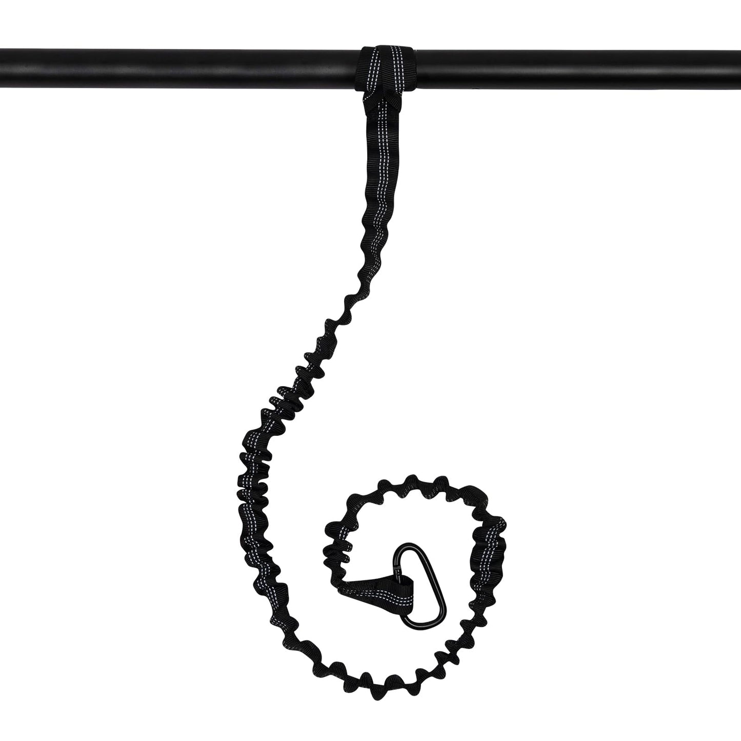 KOETSU Stretchable Kayak Paddle Leash - Elastic Bungee Cord with Quick-Release Clip, Adjustable Floating Rope for Kayak, Canoe, SUP, Paddleboard Accessories（Black）