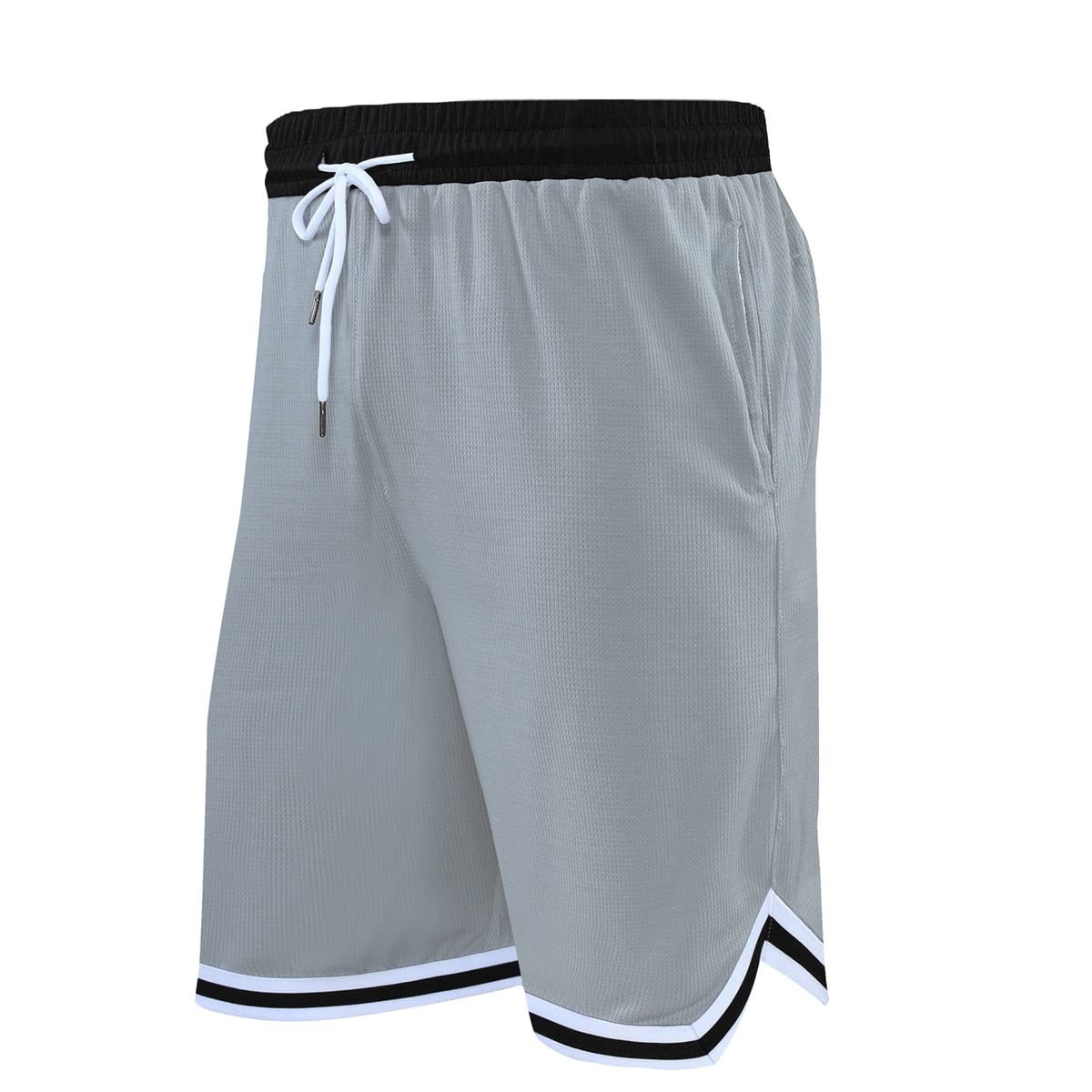 OPALOS 3 Pack Basketball Shorts for Men with Zipper Pockets,Active Athletic Shorts (Navy.Black.Gray-252, M)
