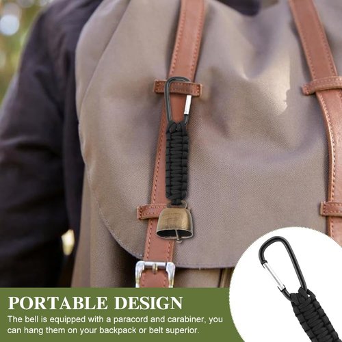 Ranjaner 3pcs Bear Bell with 3pcs Whistle Aluminum Bear Bells for Hiking and Emergency Whistle for Hiking, Biking, Fishing, Climbing, Outdoor Camping and Hiking Protection(Size:6 PCS)