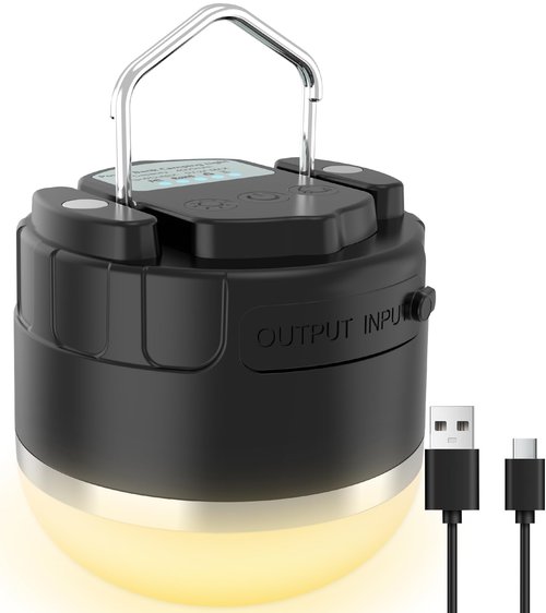 KOBAIBAN LED Rechargeable Camping Lantern 1000LM, Portable Camping Tent Light with 3 Color Lights, Magnetic Base, 4000mAh Hanging Lights for Camping, Home, Emergency, Hurricane, and Power Outages