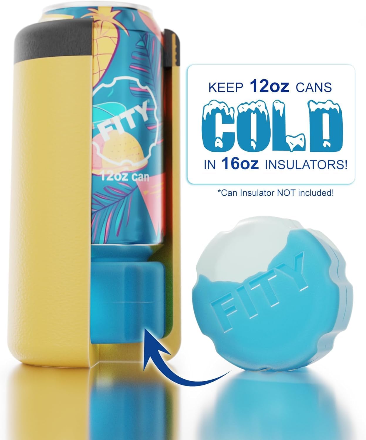 FITY Freeze (2 Pack) - A Multi-Use Freezable Ice Pack 12oz Can Adapter for 16oz Tall Can Tumblers Also use w/Lunch Boxes, Diaper Bags, Sore Muscles, Compatible with YETI MiiR CamelBak BruMate (Red)