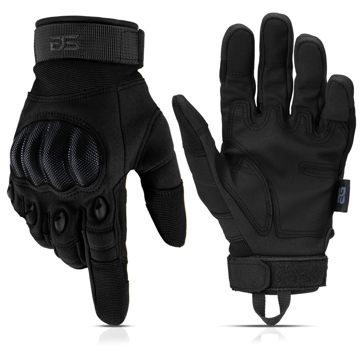 Glove Station Gloves for Men – Touchscreen Utility Gear with Hard Knuckle Protection Used in Motorcycle, Airsoft, & Outdoor Work Black - Hard Knuckle Small