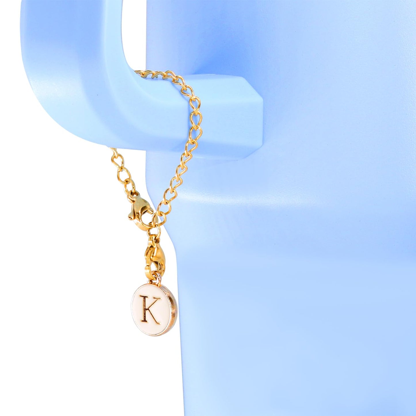 AnnabelZ Letter Charm Accessories For Stanley Cup,2PCS ID Initial Letter Charm Personalized For Stanley Tumbler Cup Identification Handle Letter Charms (K)