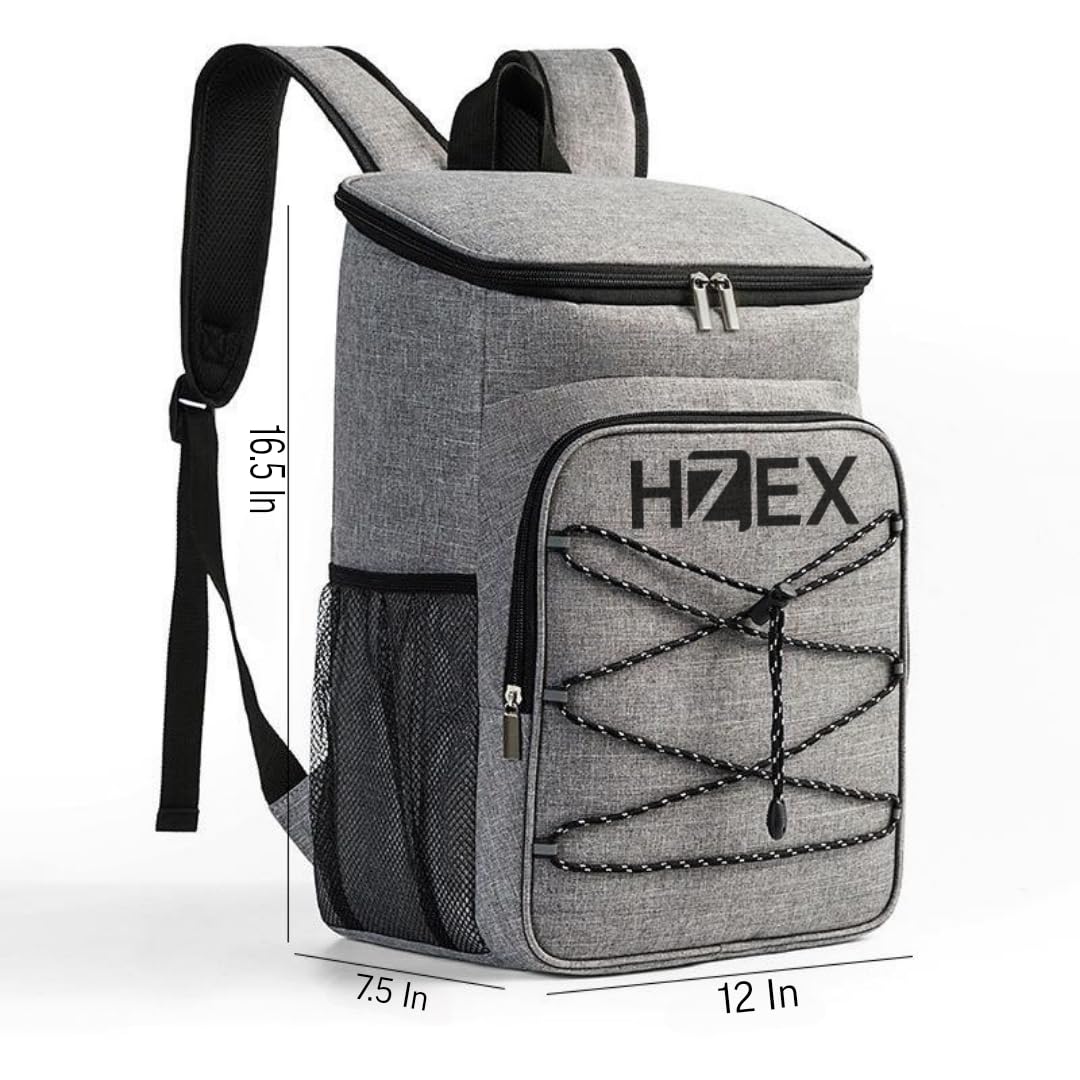 HZEX 25L Insulated Cooler Backpack – Leak Proof Travel Back Pack Cooler for Hiking, Camping, Beach, Picnic & Outdoor Adventures – Large Capacity Soft Cooler Bag for Men & Women, Keep Food - Drink Cold