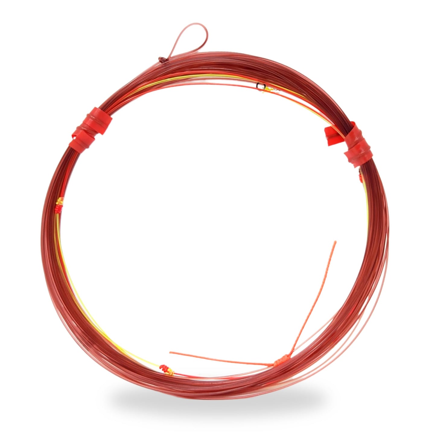 The Fly Crate Euro Nymph Leader | 21 Feet Mono-Rig with 2mm Tippet Ring | Adjustable Red and Chartreuse Indicator Tippet | Handmade in The USA | Technical European Nymphing Fly Leader 1 Pack (Thin)