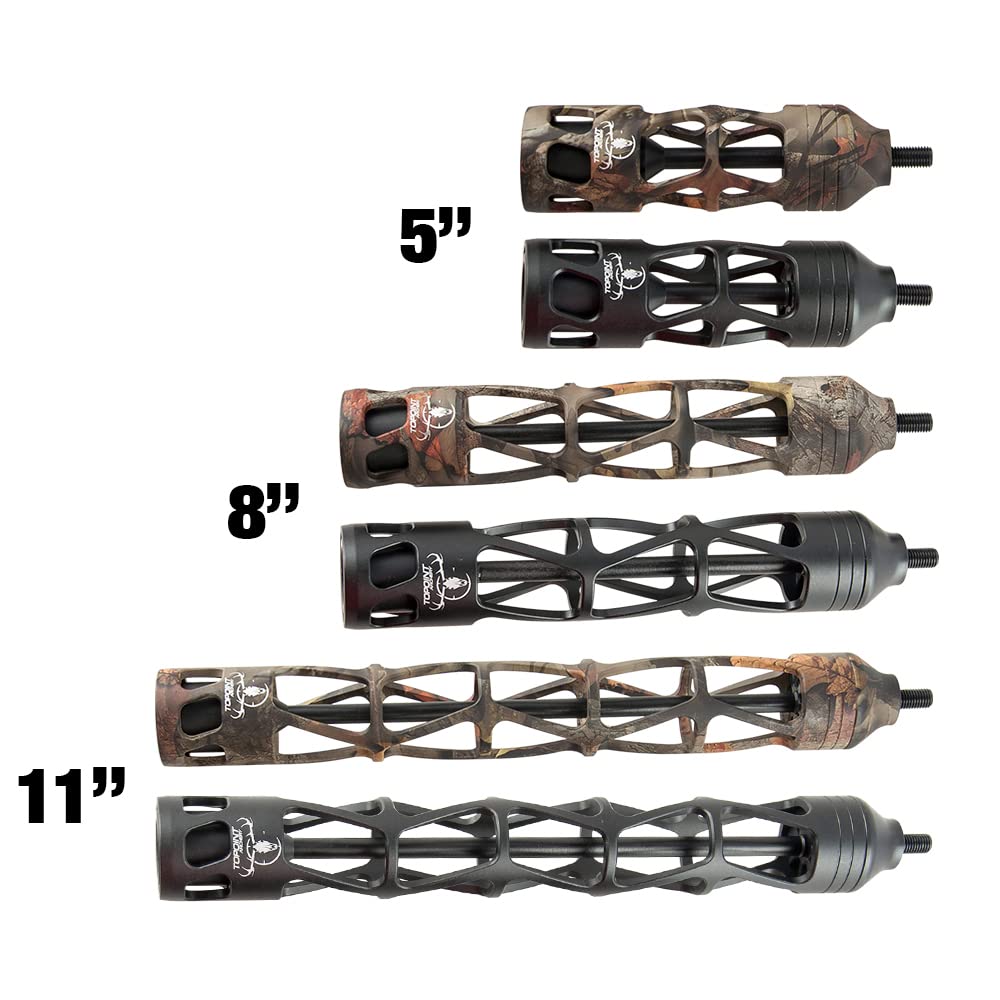 ZSHJGJR Archery Bow Stabilizer Aluminum Alloy, Shock Absorber, 5 Inch 8 Inch 11 Inch, Bow Stabilizer Vibration Damper, All-CNC Aluminum Machined for Compound Bow Accessories (Camo, 8 Inch)