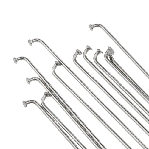 AYLIFU 12 PCS 14G Bicycle Stainless Steel Spoke 260mm Mountain Bike/Road Bike Spoke Belt 12mm Spoke Cap for Most Bikes Silver