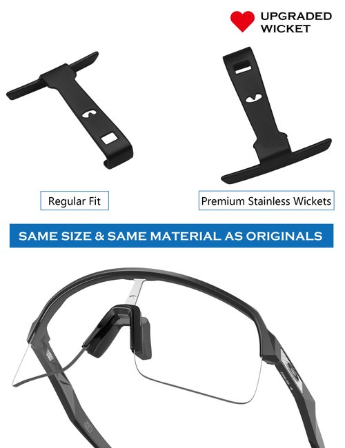 Replacement Wicket for Oakley Sutro Lite OO9463/Sutro Lite AF OO9463A/Sutro Lite Sweep OO9465 (Vented) Sunglasses - 3 Pairs(Black +Gold + Silver)