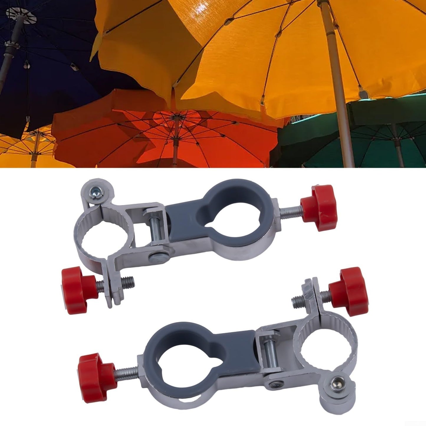 Fishing Chair Umbrella Holder, Aluminum Alloy Clip On Umbrella Stand Rotatable Umbrella Mount Clip Bracket for Fishing Camping Garden Chair (foldable)