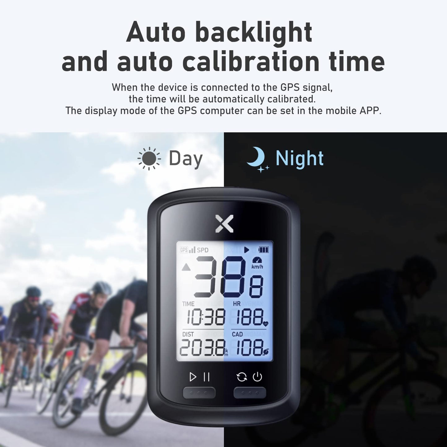 XOSS G+ GPS Bike Computer with Mount, Wireless Bluetooth Cycling Speedometer, Multifunctional ANT+ Bicycle Odometer with Auto Backlight and IPX7 Waterproof MTB Tracker (4 in 1)