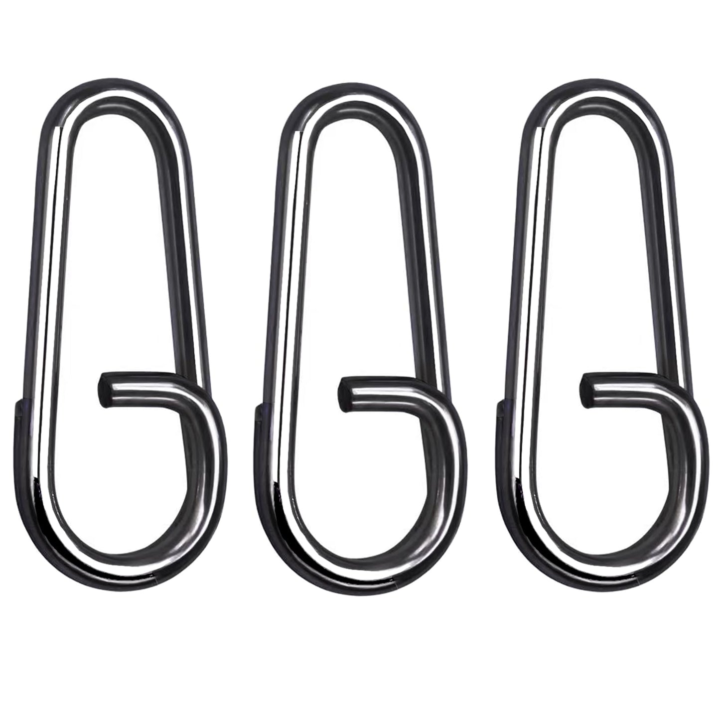 Atibin Stainless Steel Fishing Snap Freshwater High Strength Fishing Clips Saltwater Oval Split Fishing Snaps Swivels Black Nickel 50pcs 79lbs