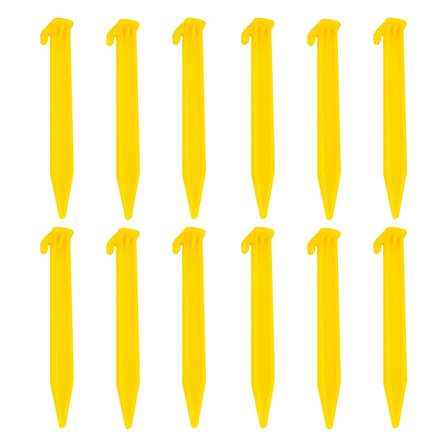 12PCS Plastic Tent Stakes Camping Accessories Camping Tent Stakes Heavy Duty Sand Stakes for Beach Ground Stakes Tent Poles for Camping, Backpacking, Hiking Tent, Hammocks and Outdoor Canopy