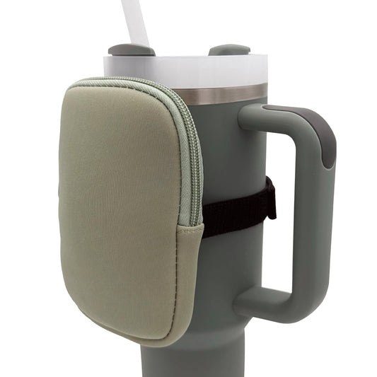 NOLI JUNE - Water Bottle Pouch for Stanley Quencher 18oz to 40oz - Neoprene Pouch with Adjustable Strap - Versatile Tumbler Holder - Eucalyptus