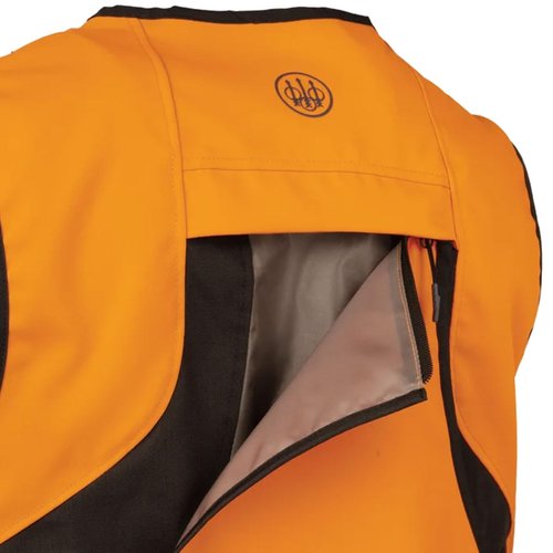 Beretta Men's Command Pro Durable Water-Resistant Front-Load Capable Upland Hunting Vest with Game Bag & Front Cargo Pockets, Brown Bark & Orange, X-Large