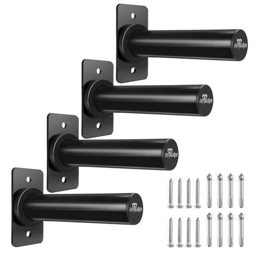BRTGYM Wall Mounted Weight Plate Holder, Fit 2inch Olympic Weight Plates, Max Weight Capacity 275 lb, Heavy Iron Construction, Mounting Hardware Included