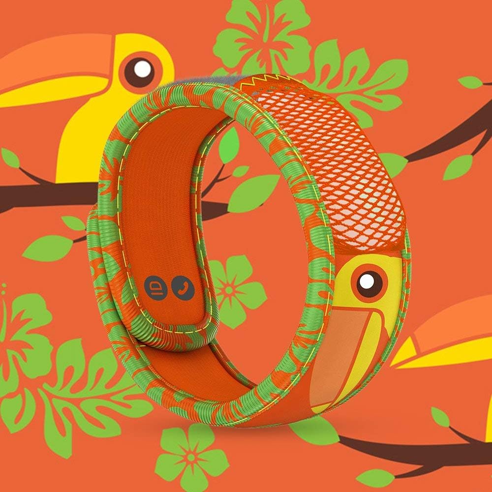 PARA'KITO Bug & Mosquito Bracelets for Kids | Mosquito Spray Alternative | Waterproof, Outdoor Insect Wristband w/Natural Essential Oils | Hiking, Trekking & Camping Accessories (Toucan)