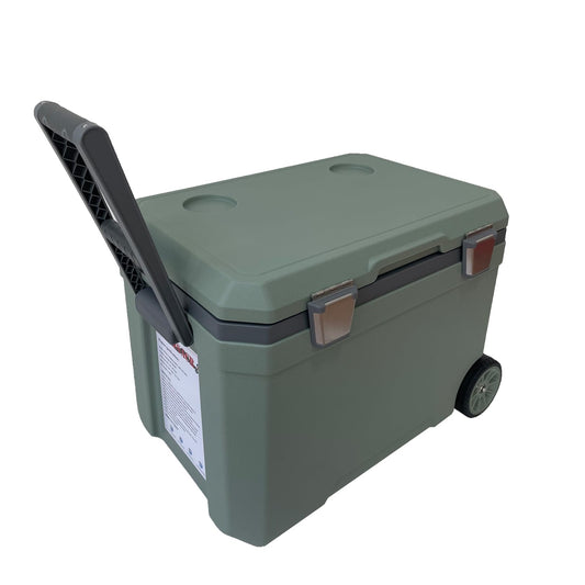 BRZSACR 48 Quart Camping Cooler，Portable Cooling Box，Suitable for BBQ, Camping, picnics, and Other Outdoor Activities (Green)
