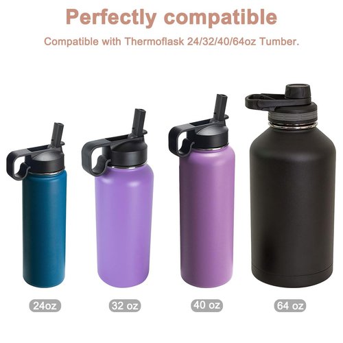 AYWFEY 11 Pcs Silicone Water Bottle Gasket Replacement Compatible with Thermoflask Water Bottle 24oz, 32oz, 40oz & 64oz + Cleaning Brush + Tweezers, Lid Sealing O Rings for Straw Lid & Spout