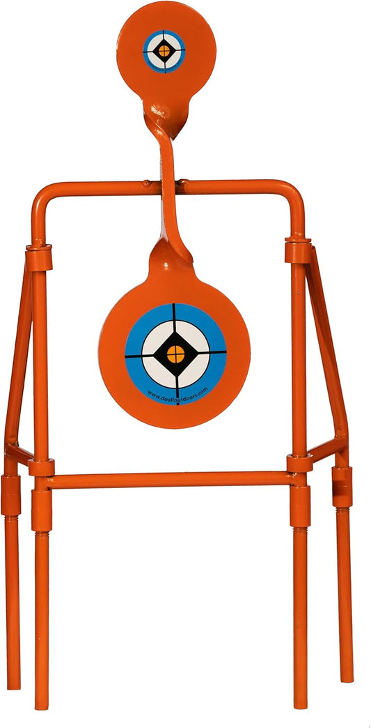 Do All Outdoors Double Blast Spinner Shooting Target with 3" and 4.5" Spinning Targets, Rated for 9mm to 30.06 Soft Nose Lead