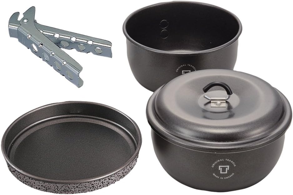 TRANGIA Tundra 3 Mini Non-Stick Camping Cookware Set - Lightweight & Portable