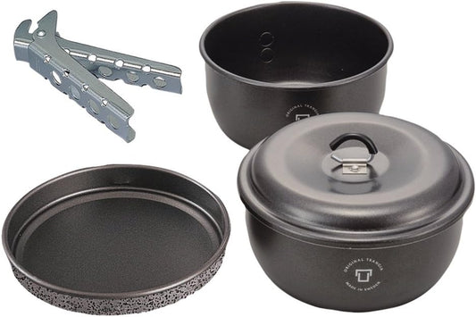 TRANGIA Tundra 3 Mini Non-Stick Camping Cookware Set - Lightweight & Portable