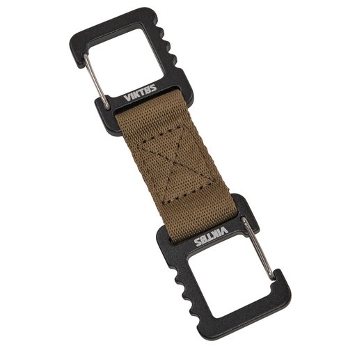 VIKTOS Double Springlock Tactical Durable EDC Molle Accessories 1" Webbing Keychain with Aluminum Spring-Loaded Hooks, Coyote