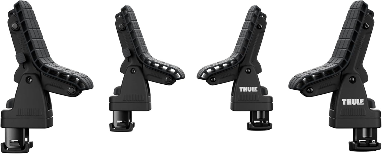 Thule DockGrip - Carries up to 36" wide kayaks and SUPs - Fits all hull shapes - Fits most roof rack cross bars - Kayak roof rack - Stand up paddleboard compatible - 85lb weight capacity
