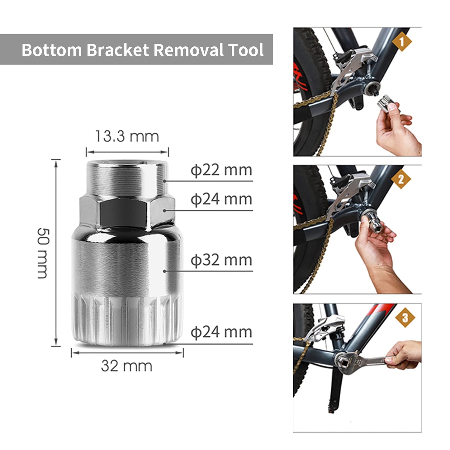 6pcs Bike Repair Tool Kit Multi-Function Mountain Bicycle Bike Repair Tool Kits 3-in-1 Cassette Remover/Wrench Crank Puller/Extractor Chain Breaker/Spoke Wrench/Freewheel Remover/Bottom Bracket