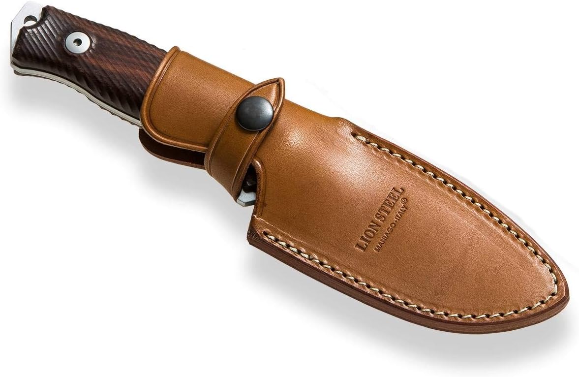 LionSTEEL M5 Fixed Blade Outdoor and Camp Knife – Sleipner Steel Blade, Wood, G10 or Micarta Handles, Torx T8 Screws, Sheath Included