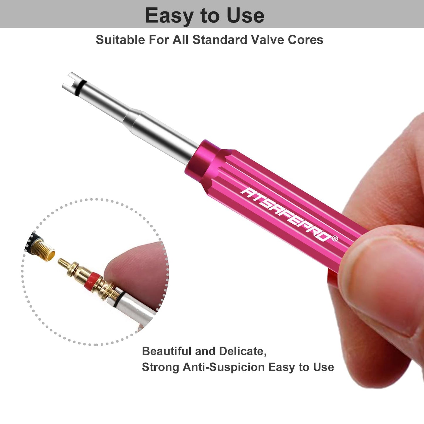 ATsafepro Valve Core Removal Tool, Schrader Valve Core Removal Tool and Presta Valve Core Removal Tool,Valve Stem Removal Tool Equipped with Bearings,Valve Core Tool Suitable for Bikes,Motors and Cars