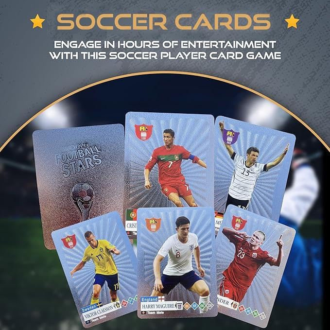 White Soccer Cards Pack - 55 Cards Per Set for Fans & Collectors