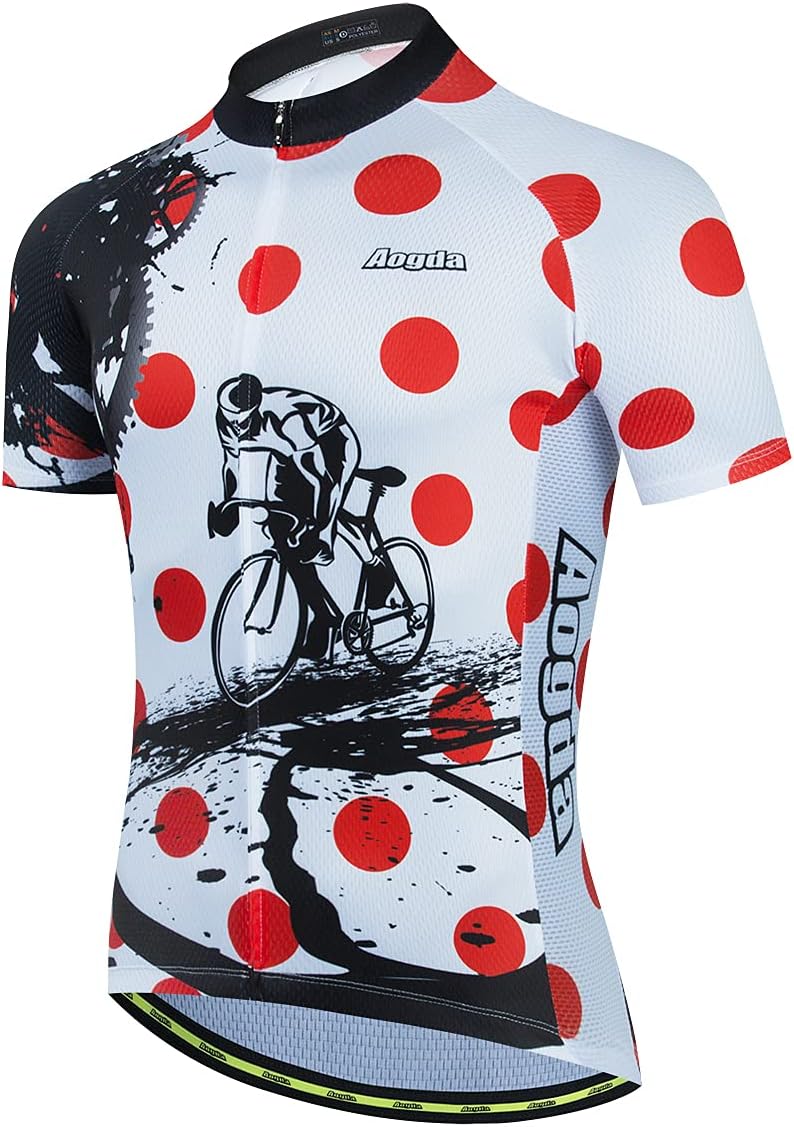 Aogda Cycling Jerseys Men Bike Shirts Team Biking Tops Bicycle Short Sleeves Clothing