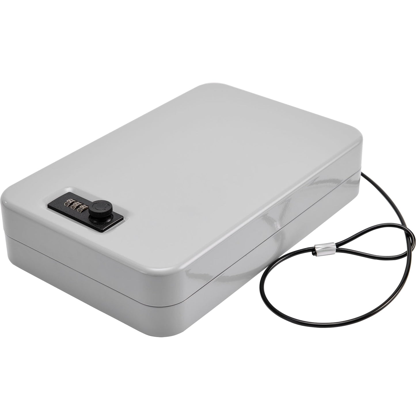 Arvilon Gun Safe, Car Gun Safe for Handgun with Combination Lock, Pistols safe Lock Box for Handgun, 11.4"x 7.5"x 2.5" Portable Hand Gun Safe Lock Box for Car, Home, Travel, Gray