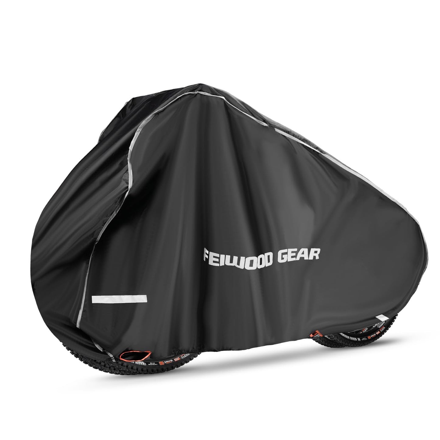 FEIWOOD GEAR Bike Cover for Transport 2 Bikes on Rack, Double Heavy Duty 420D on Handlebar & Pedal, Waterproof Bicycle Cover Outdoor Storage on Rear Bike Rack