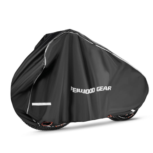 FEIWOOD GEAR Bike Cover for Transport 2 Bikes on Rack, Double Heavy Duty 420D on Handlebar & Pedal, Waterproof Bicycle Cover Outdoor Storage on Rear Bike Rack