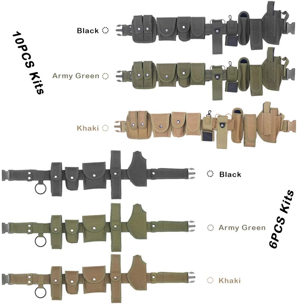 Modular Duty Belt with Pouches & Holster for Law Enforcement, Security & Hunting
