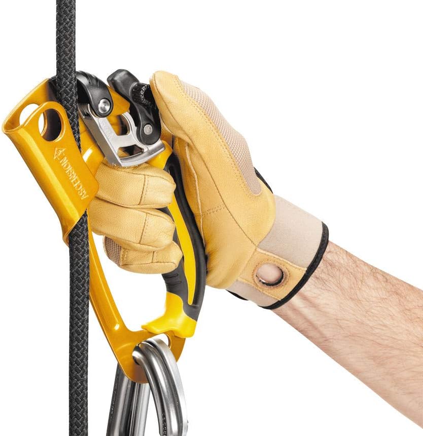 PETZL Ascension Ascender - Ergonomic Handled Rope Ascender for Climbing and Rigging - Yellow - Right