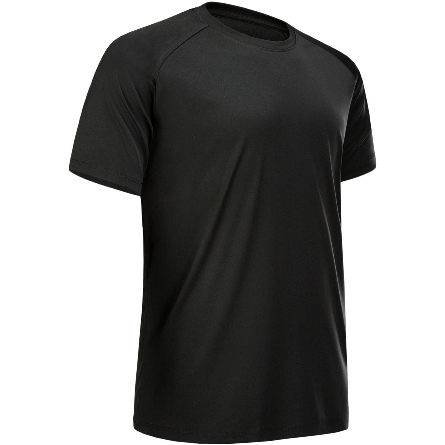 MCPORO Workout Shirts for Men Short Sleeve Quick Dry Athletic Gym Active T Shirt Moisture Wicking Black X-Large