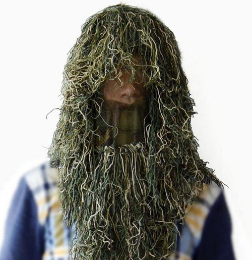 Camo Face Mask Hunting Hats Ghillie Face Mask Turkey Camo Hunter Headwear Hunting Mask Accessories (Woodland)