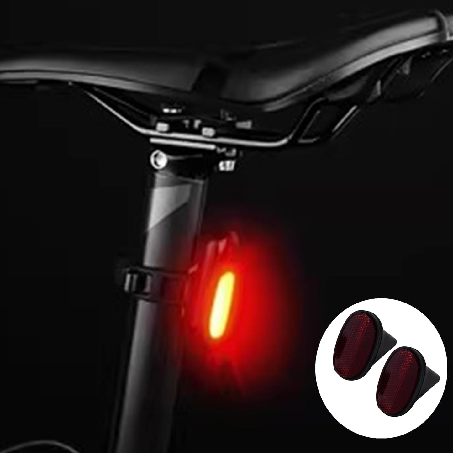 FJYXCHENXM Bicycle Rear Rack Reflector, 2 Pcs Bike Reflectors Bicycle Rear Tail Reflector Red Front Reflective Rear Warning Light Bicycle Accessories Plastic Housing Reflective Accessorie for Bike