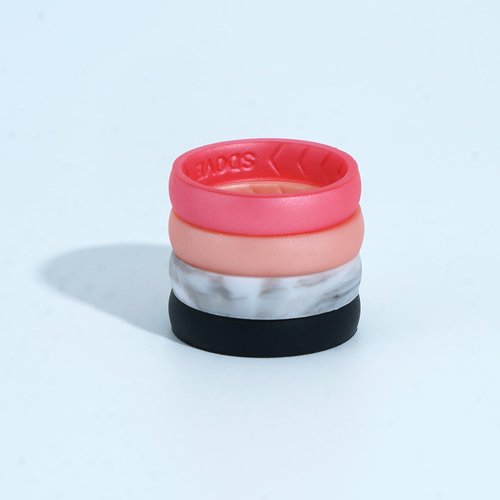icooci 10/6/4 Packs Inner Arc Ergonomic Breathable Design, Silicone Rings for Women, Women's Silicone Wedding Band, 6mm Wide - 2mm Thick,Size 09