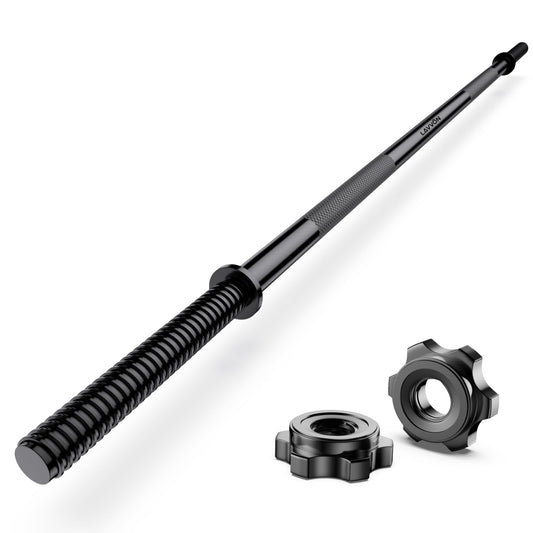55" Weight Lifting Bar, 1" Standard Straight Barbell Bars for Weight lifting, Olympic Barbell Bar for Bench Press/Hip Thrusts/Squats/Lunges for Gym and Home, 2 Star Star-nuts (480lb Weight Capacity)